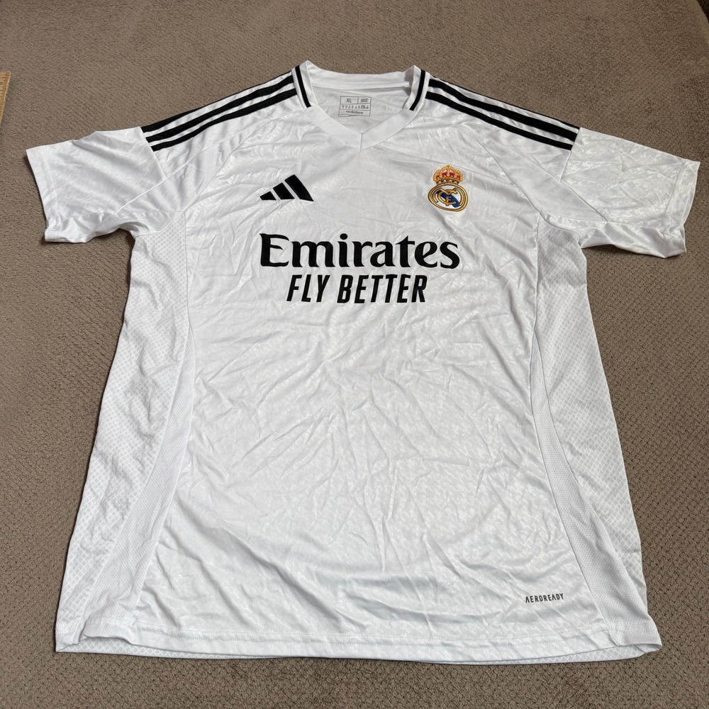 Real Madrid 2024 Adidas Home Jersey White HS5184 Slim Fit Mens XL
